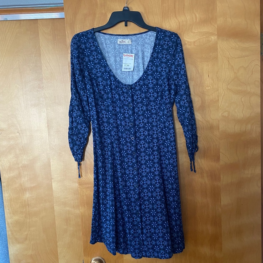 Navy blue floral dress